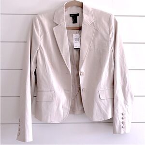 Grace Elements Cream Tailored Blazer with Notched Lapels